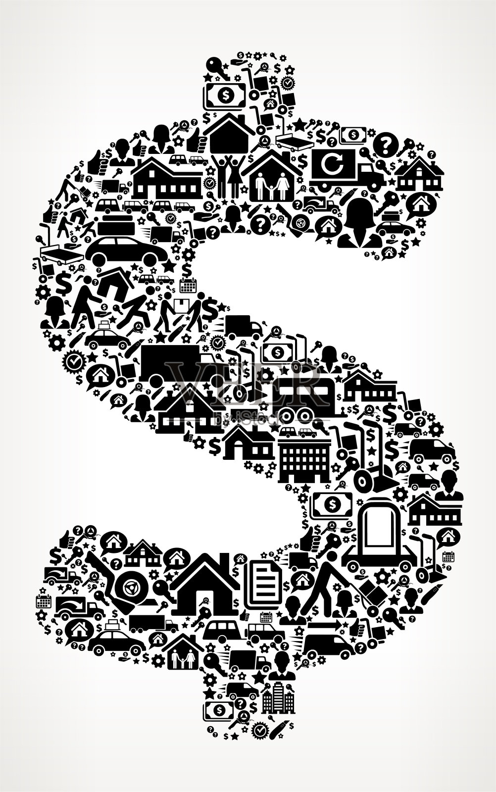 美元符号移动和搬迁图标模式插画图片素材