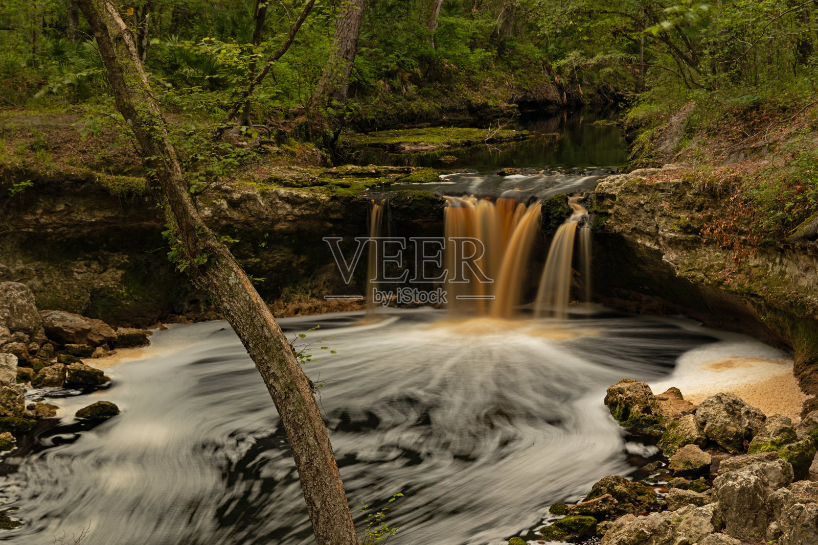 弗罗里达湖城附近的瀑布照片摄影图片