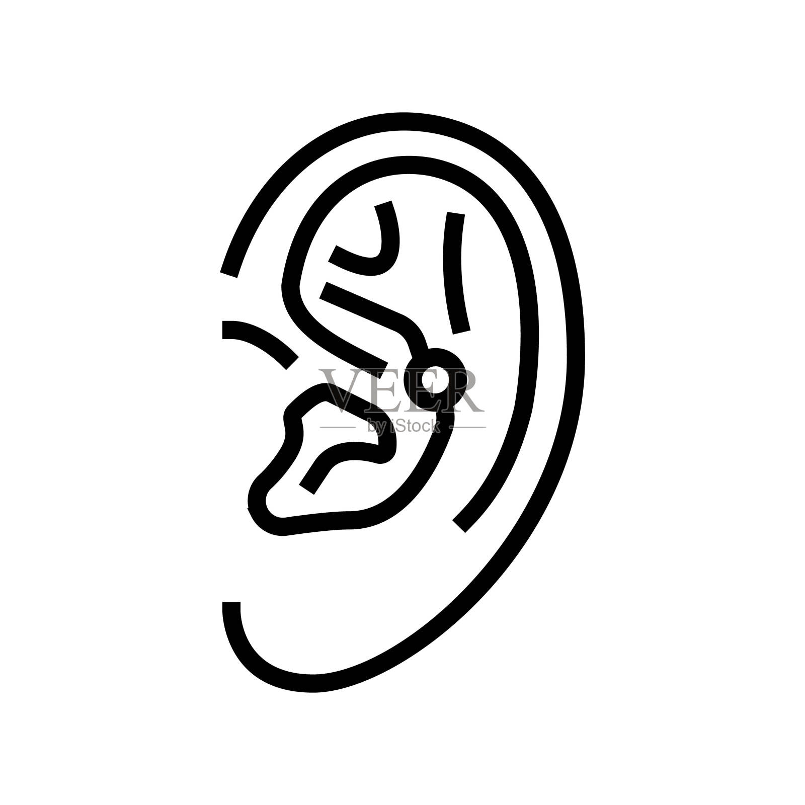 海螺穿孔耳环线图标矢量插图插画图片素材