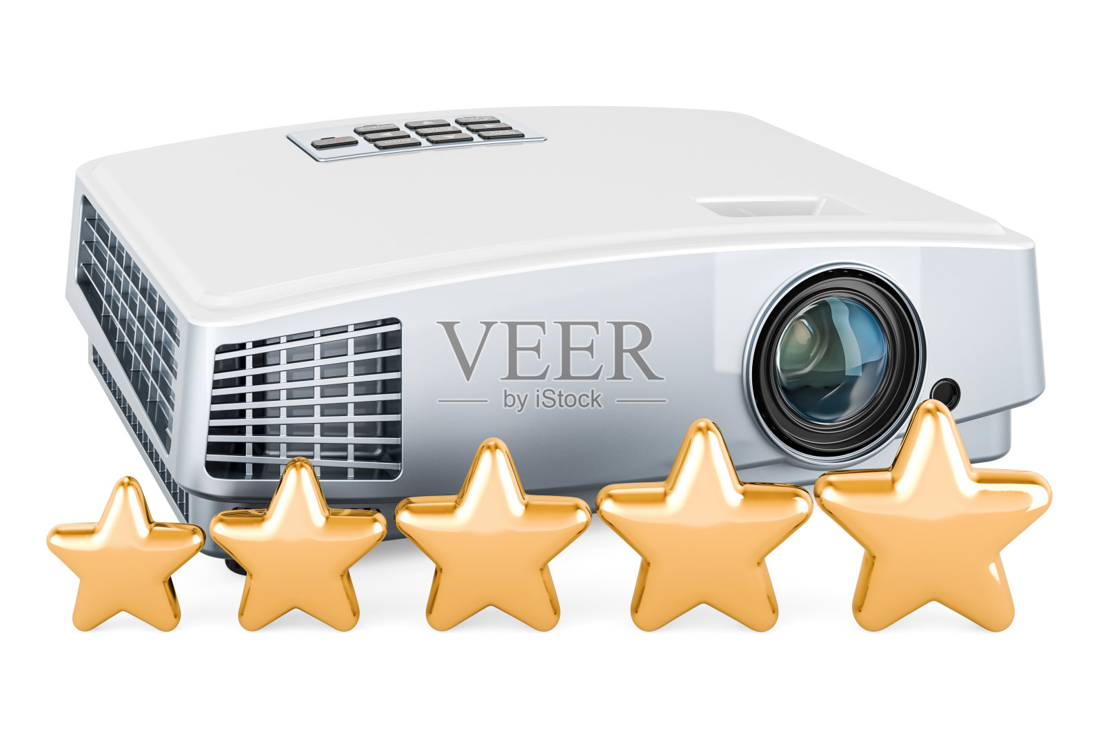 五颗金星投影仪,3D渲染照片摄影图片