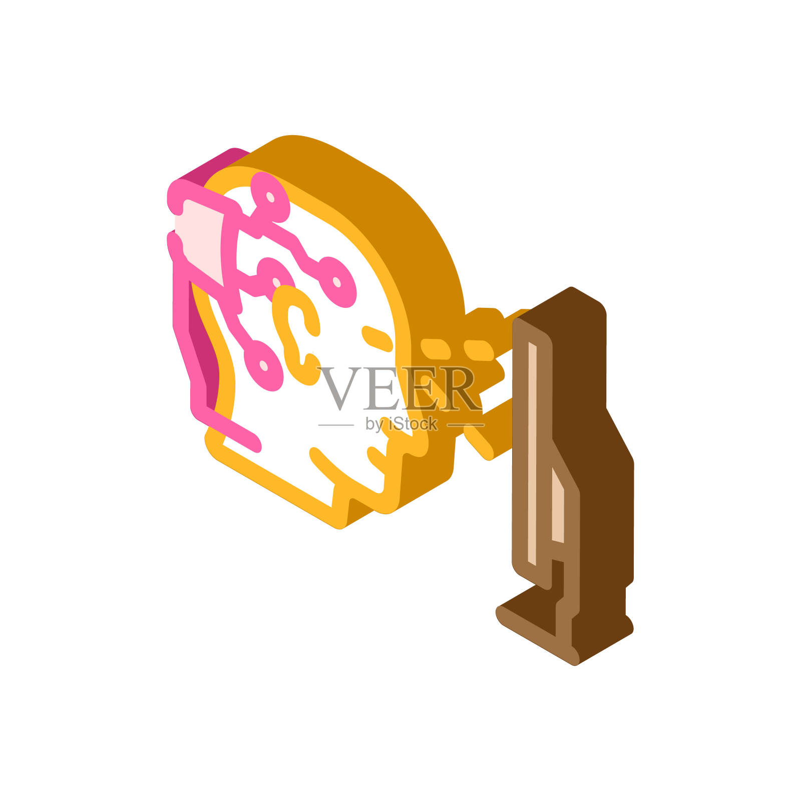 脑接口设备未来技术等距图标矢量插图插画图片素材