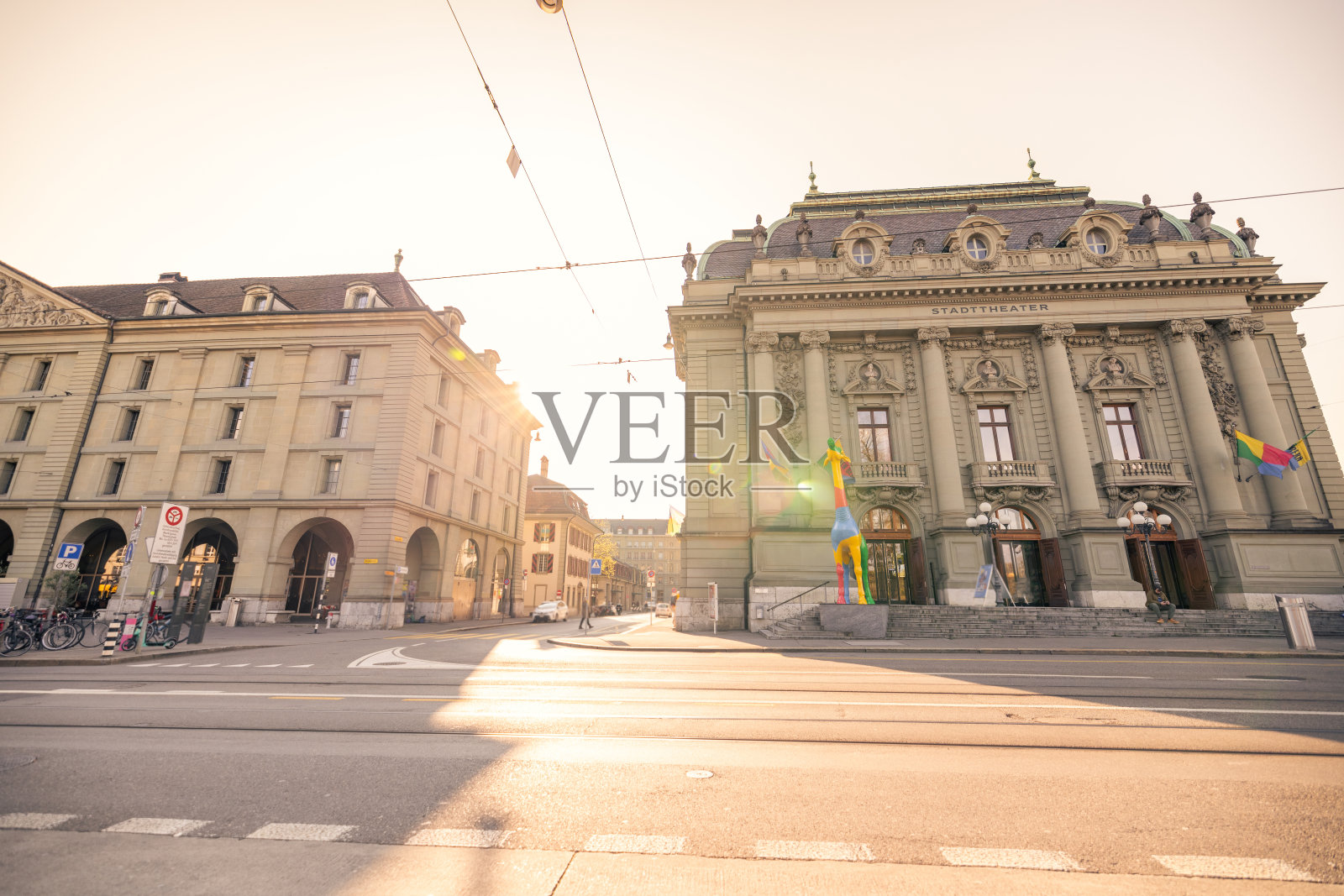 瑞士伯尔尼市的街道照片摄影图片