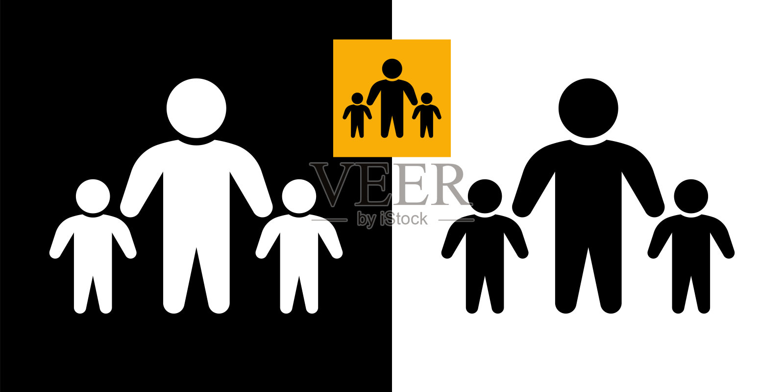 父亲和这个孩子,领导的象征。图标素材