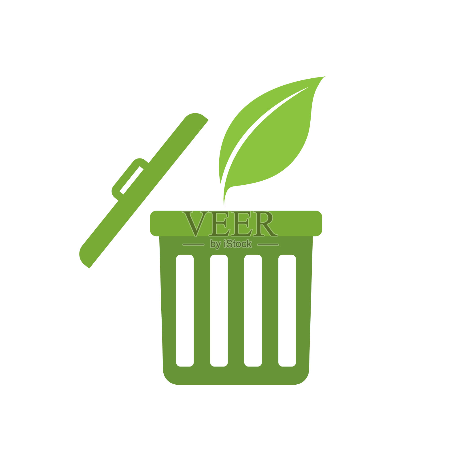 垃圾桶概念插画图片素材