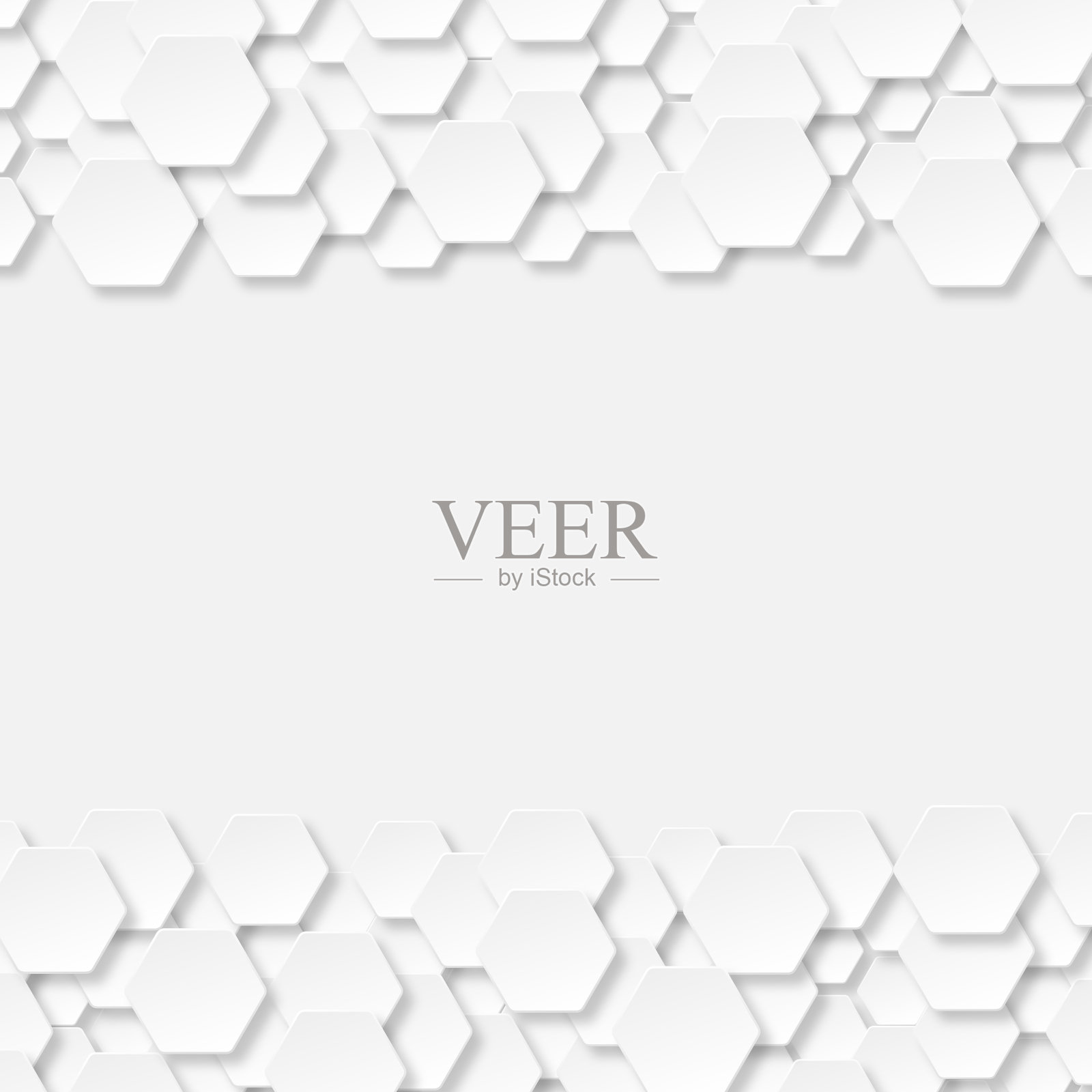 复制空间与两个带三维六边形的软阴影插画图片素材