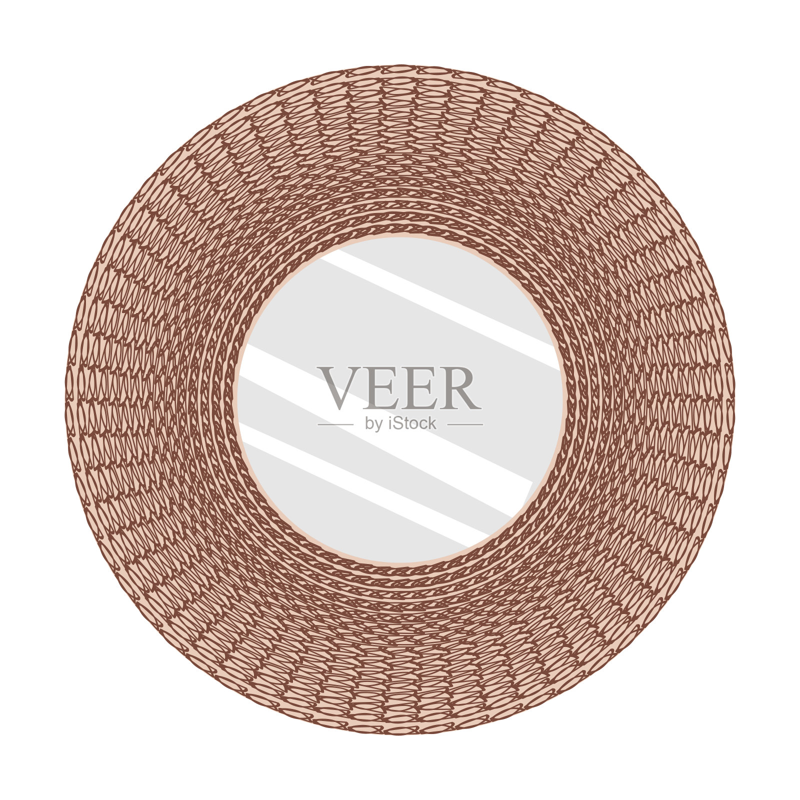 藤框镜子卡通矢量孤立手绘插画图片素材