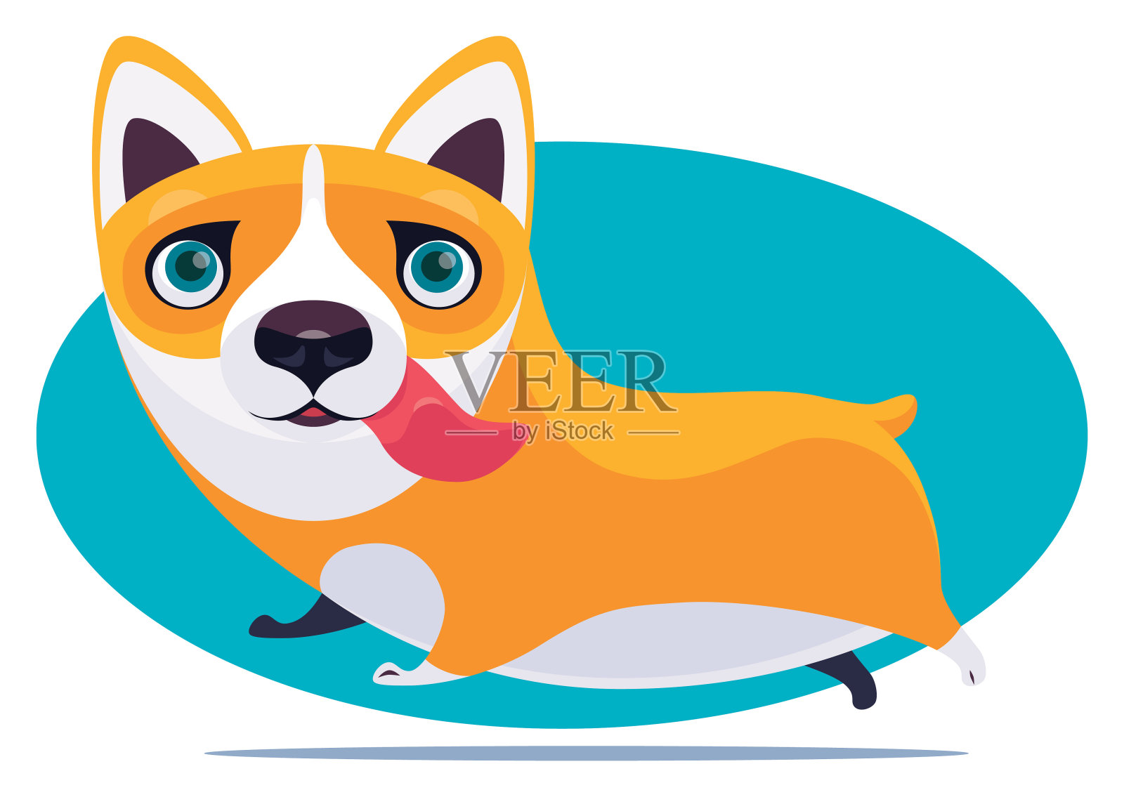 狗跑插画图片素材