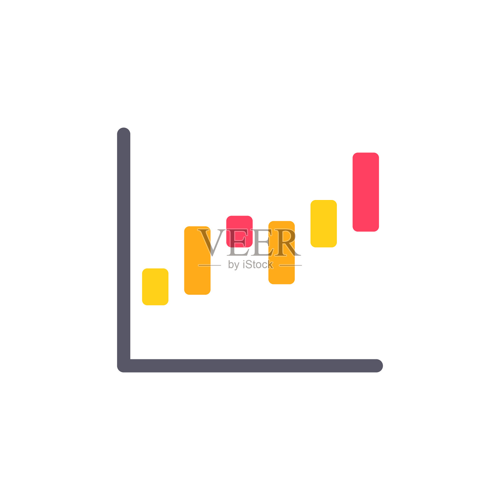 股票市场图表平坦图标。像素完美。移动和网络。插画图片素材