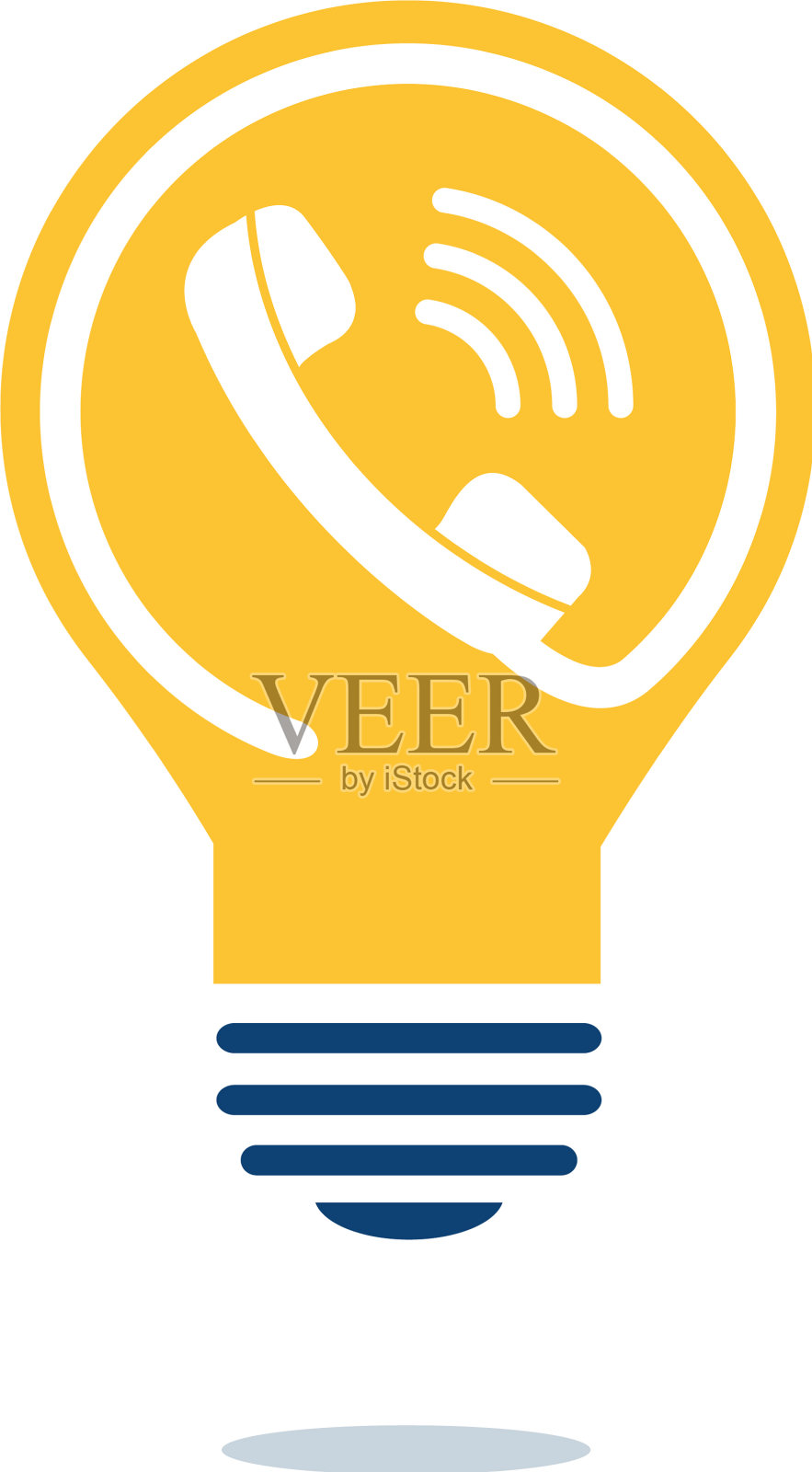 电话及球泡灯标志模板设计图标素材