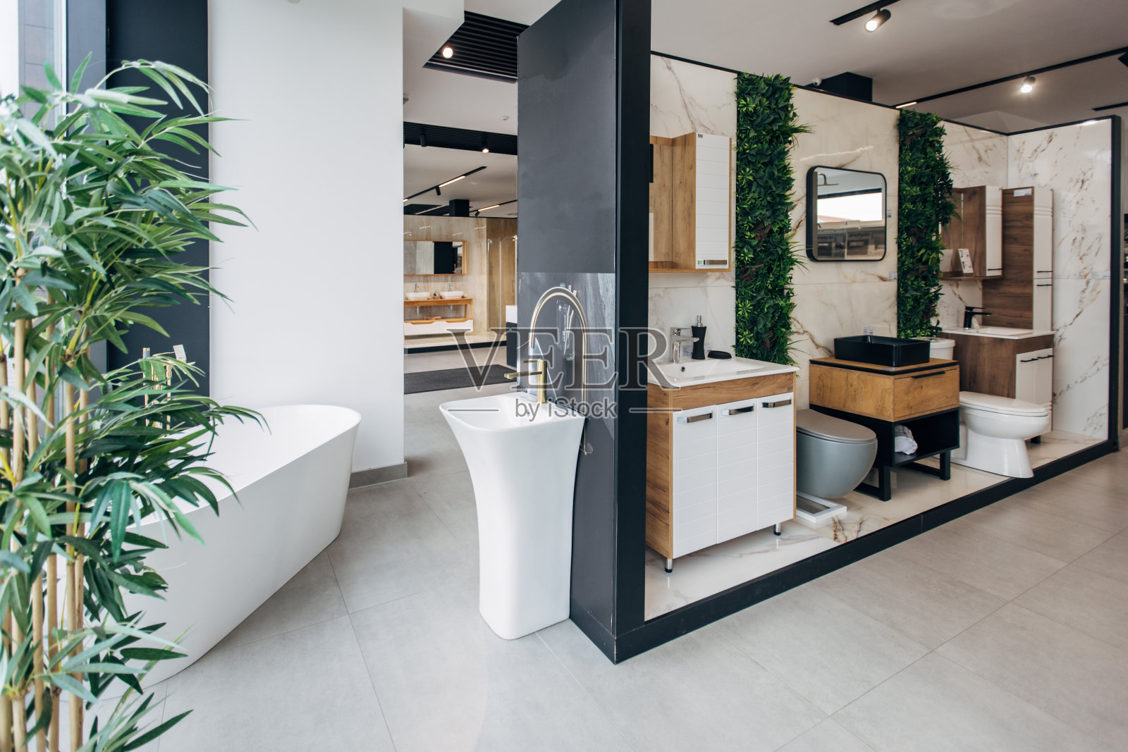 展厅内的现代浴室照片摄影图片