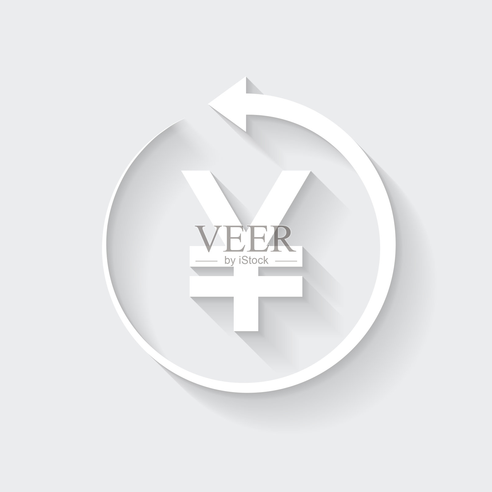 颜带背箭。图标与空白背景上的长阴影-平面设计插画图片素材