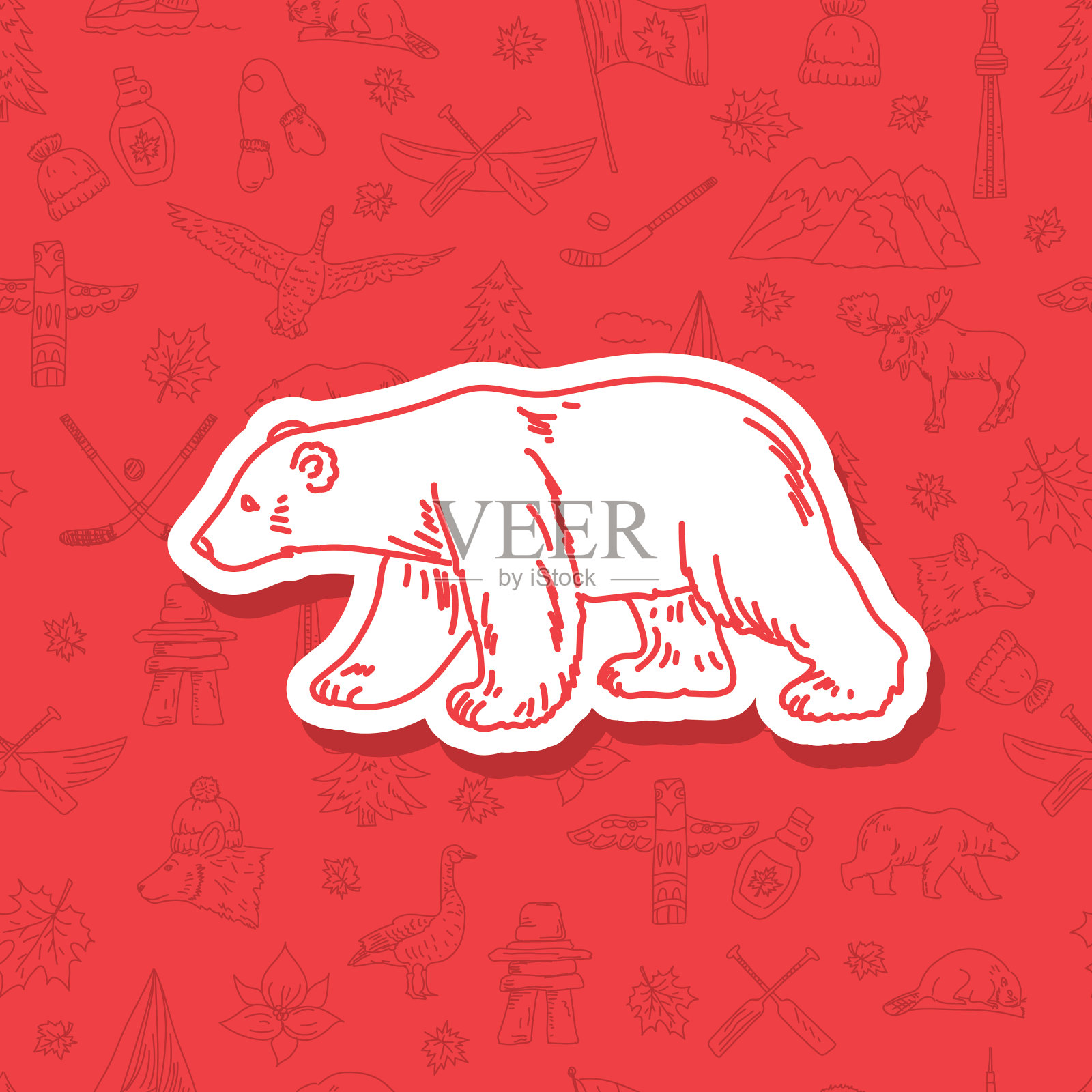 涂鸦加拿大图标图案背景插画图片素材