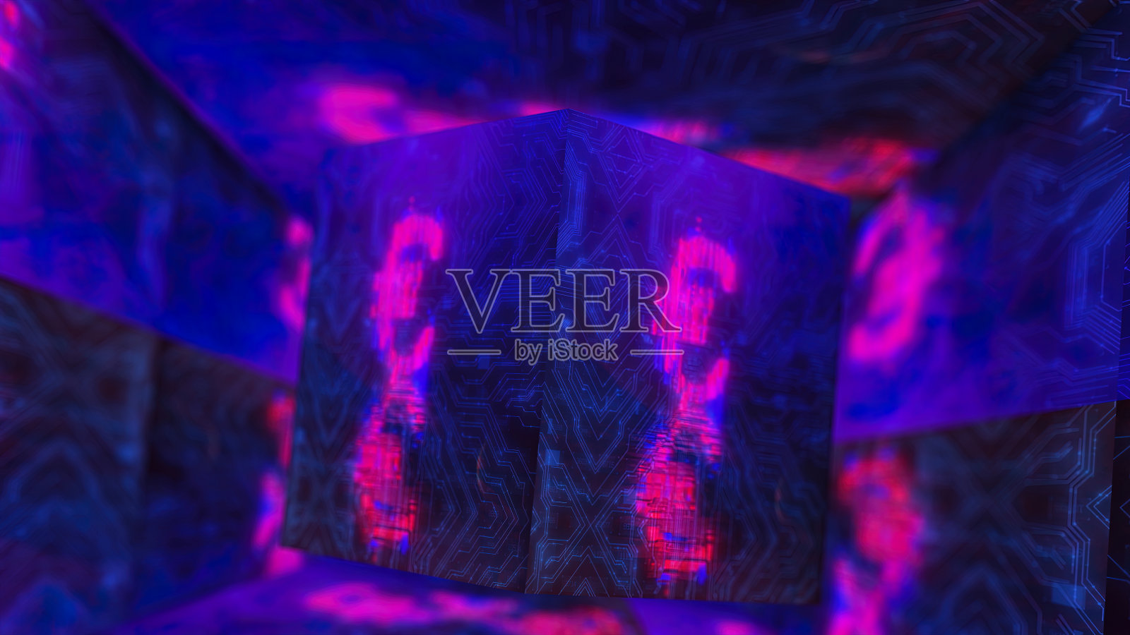 欧元货币网络未来主义的象征。抽象金融和商业动画照片摄影图片