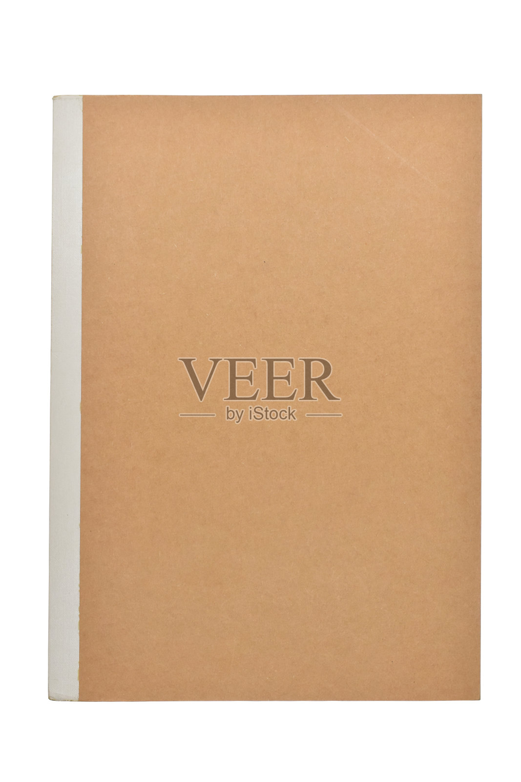棕色工艺纸封面笔记本孤立在白色背景,办公文具照片摄影图片