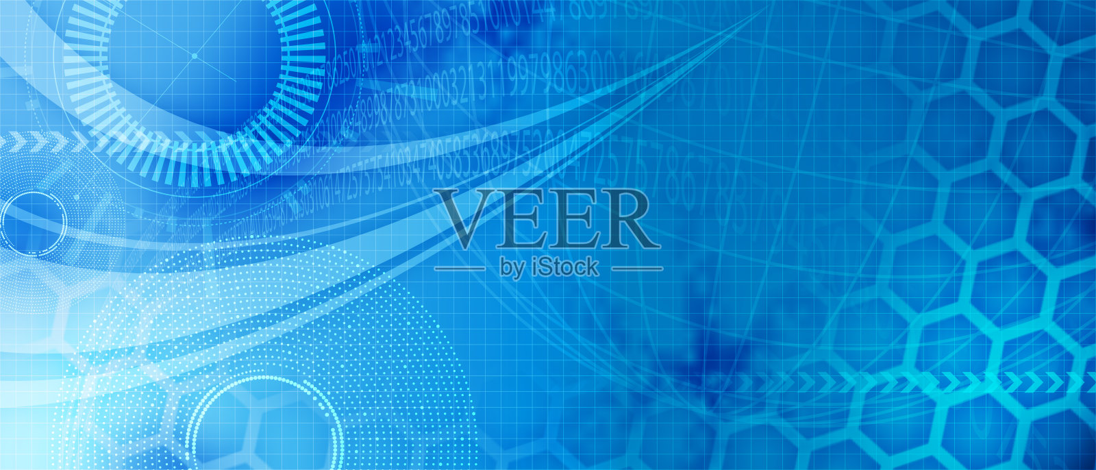 一组抽象的技术网页横幅插画图片素材