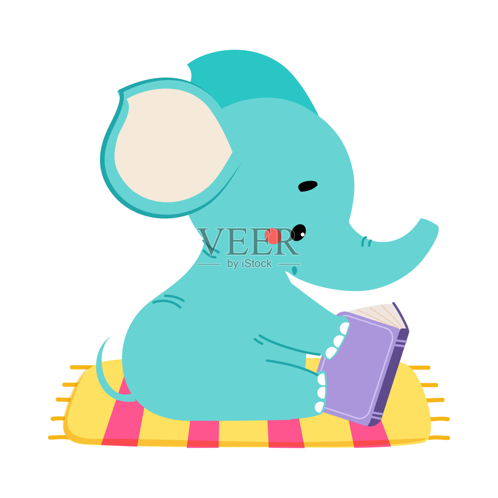 可爱的考拉小动物读物。聪明的非洲动物人物坐在书卡通矢量插图的侧视图插画图片素材