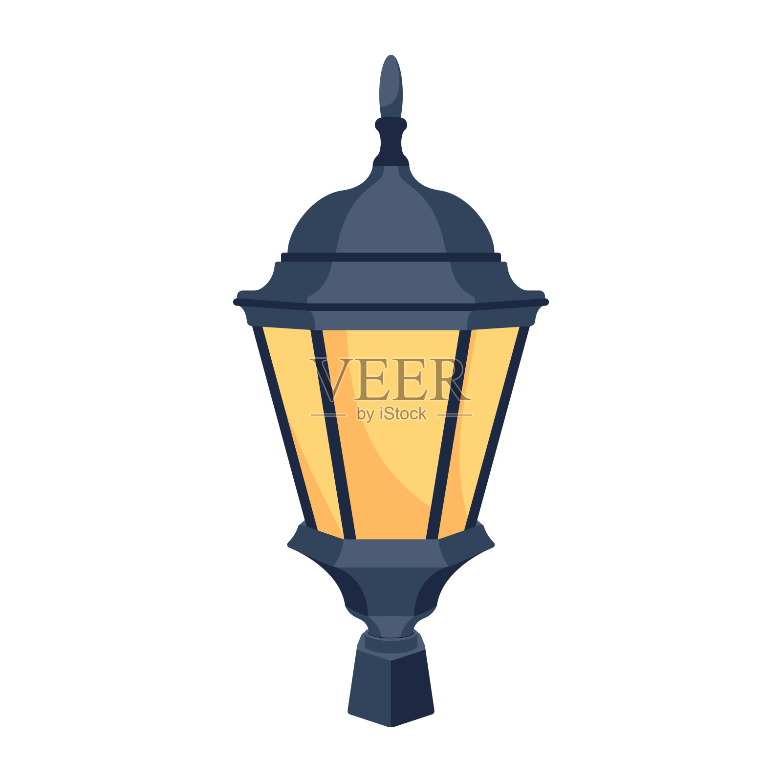 一个彩色的2d路灯图标插画图片素材