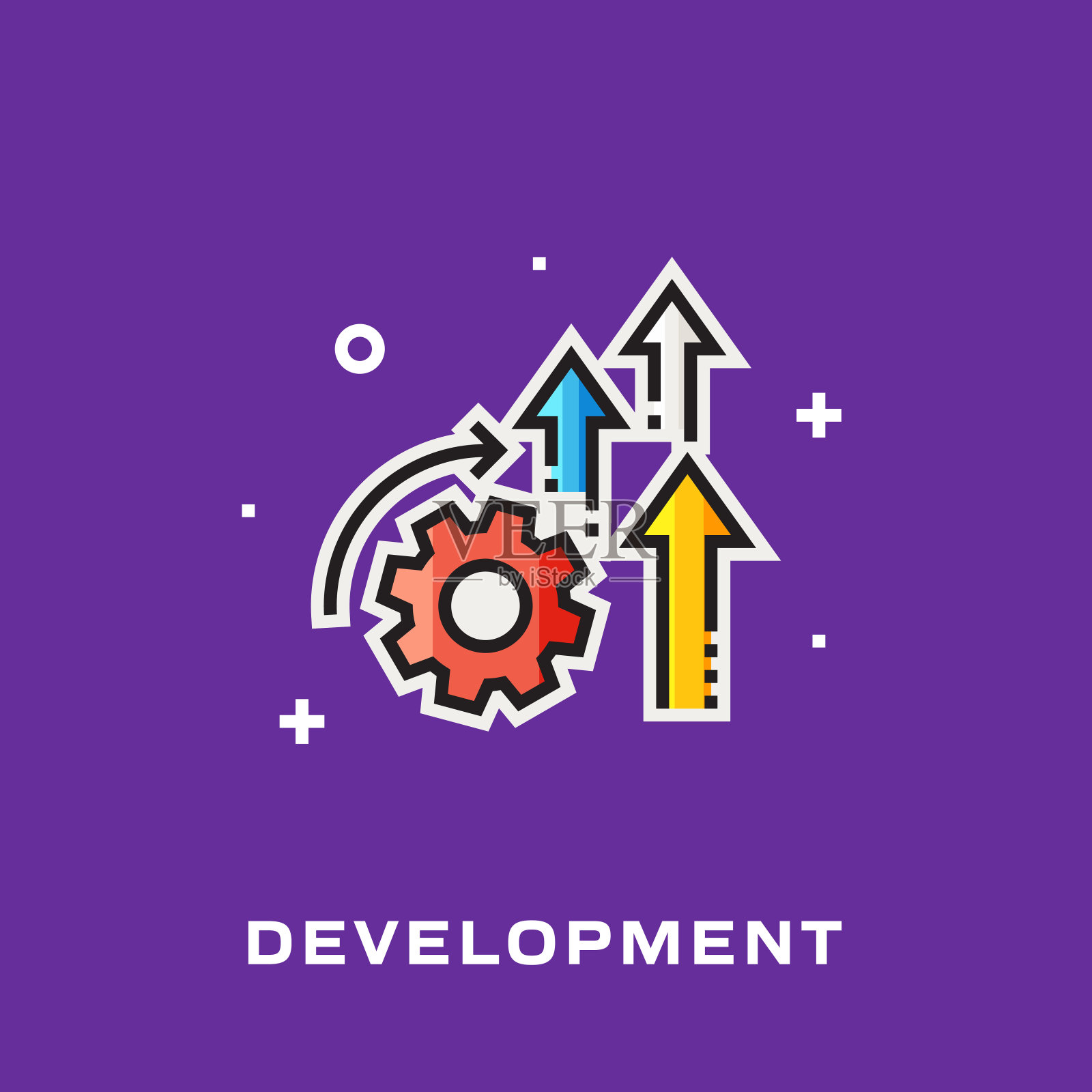 开发平面线图标,矢量符号插图。插画图片素材