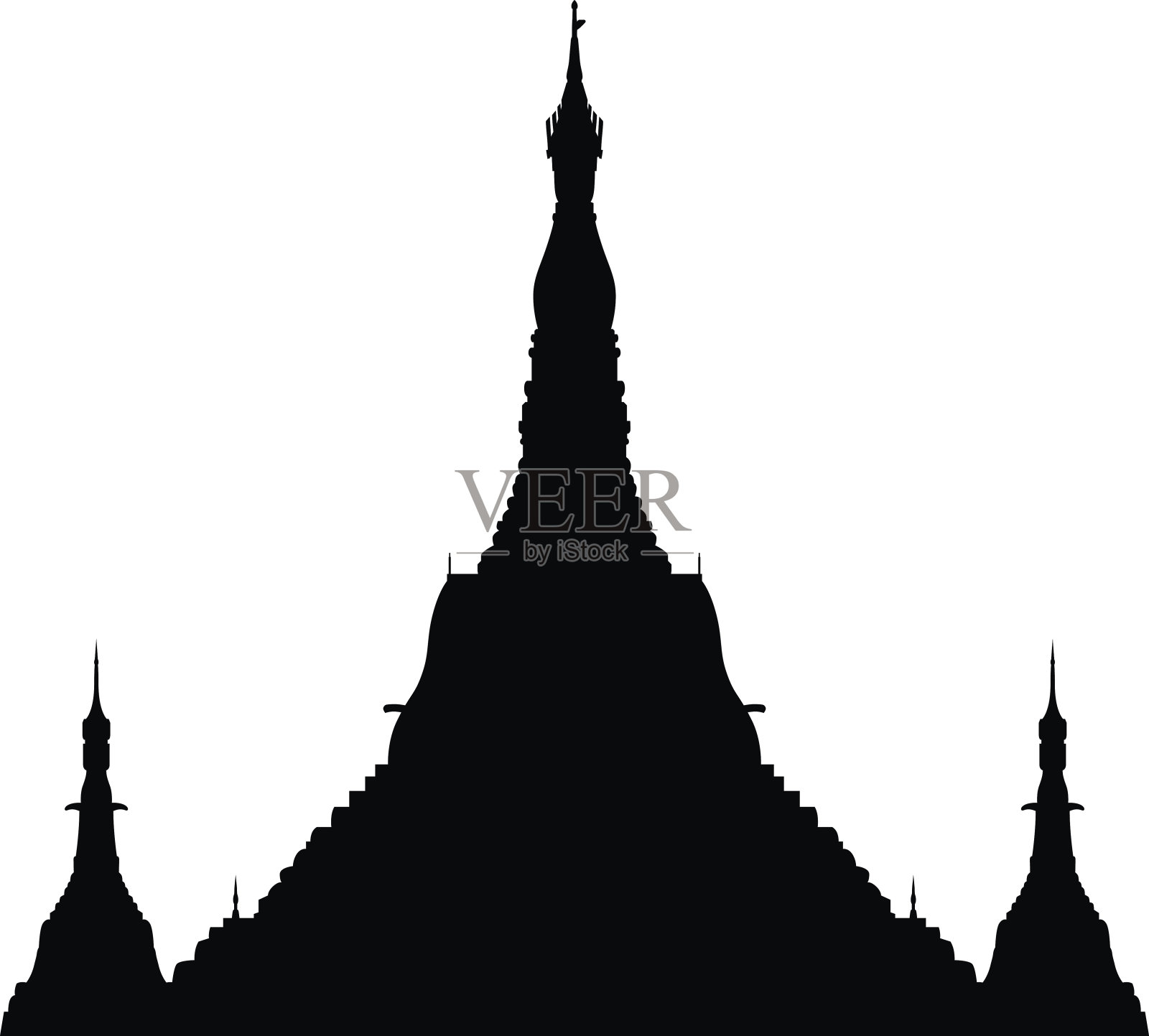 Shwedagon Paya,仰光,缅甸插画图片素材