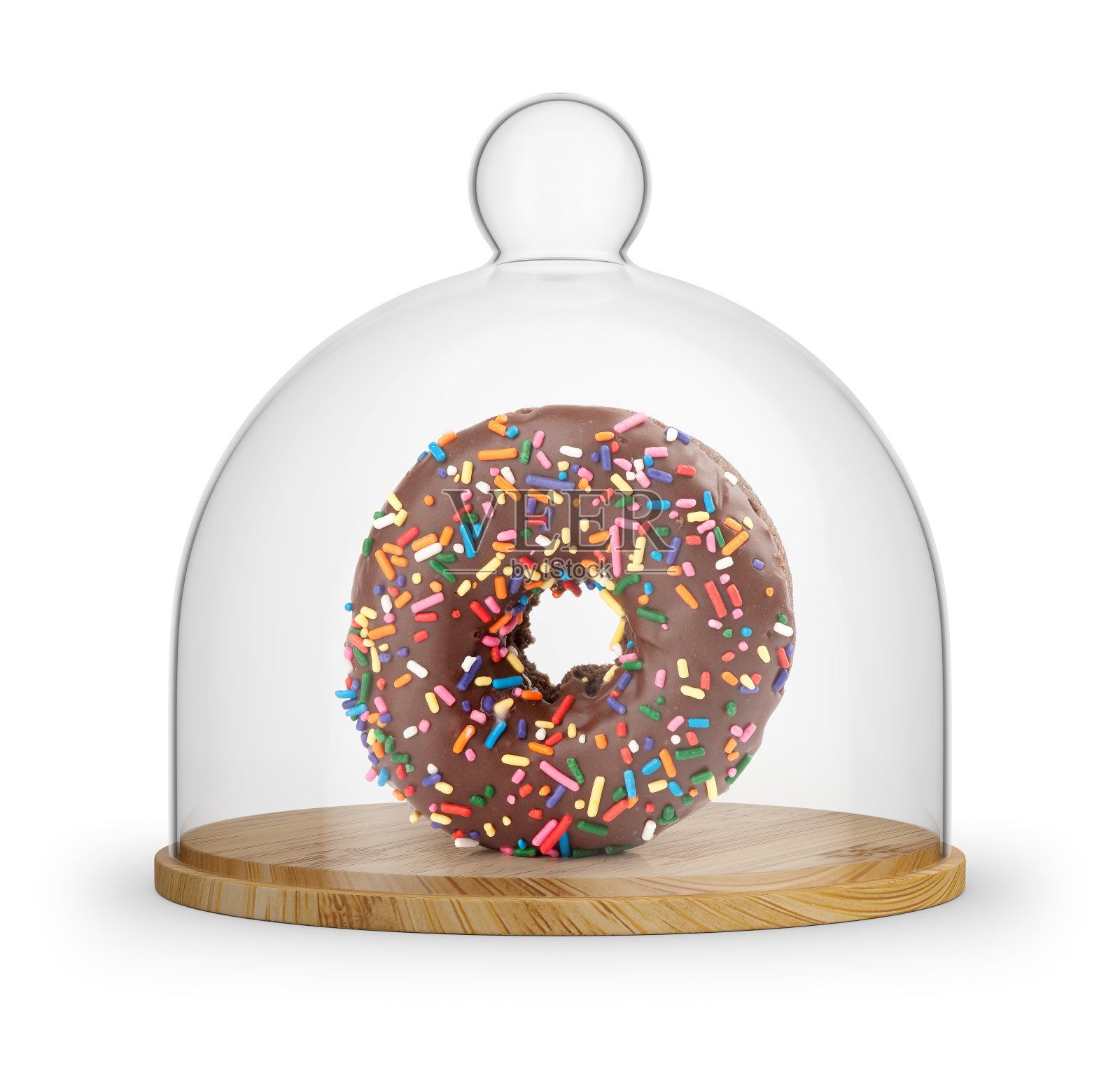 美味的巧克力甜甜圈孤立在白色背景照片摄影图片