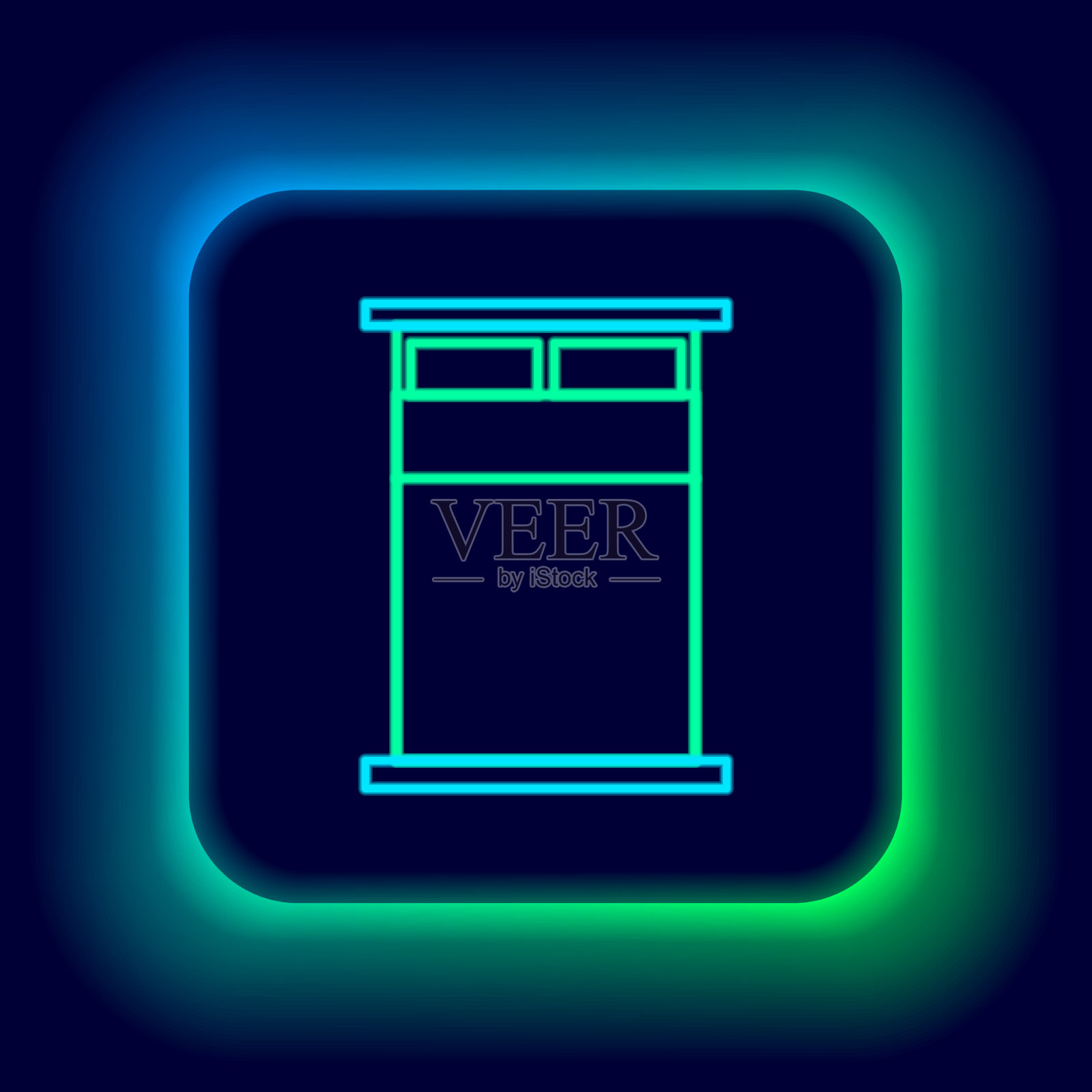 发光的霓虹灯线大床适合两人或一人图标素材