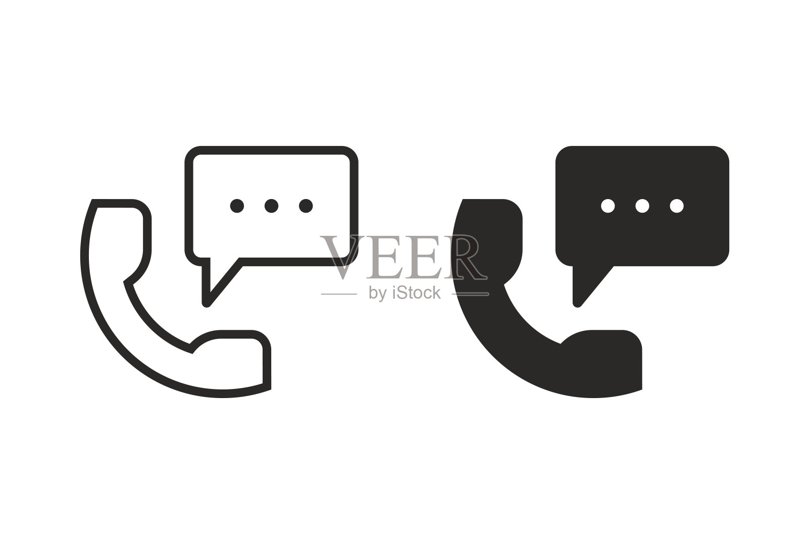 带有聊天符号图标的手机插画图片素材