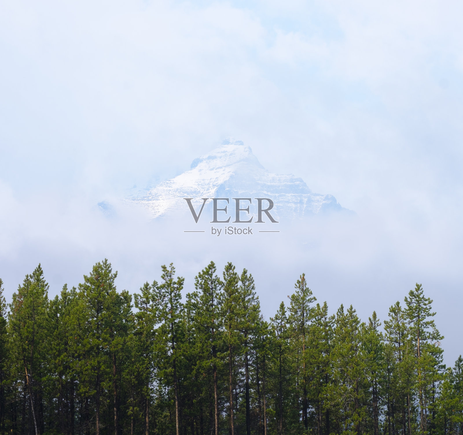 加拿大班夫国家公园的雪山照片摄影图片