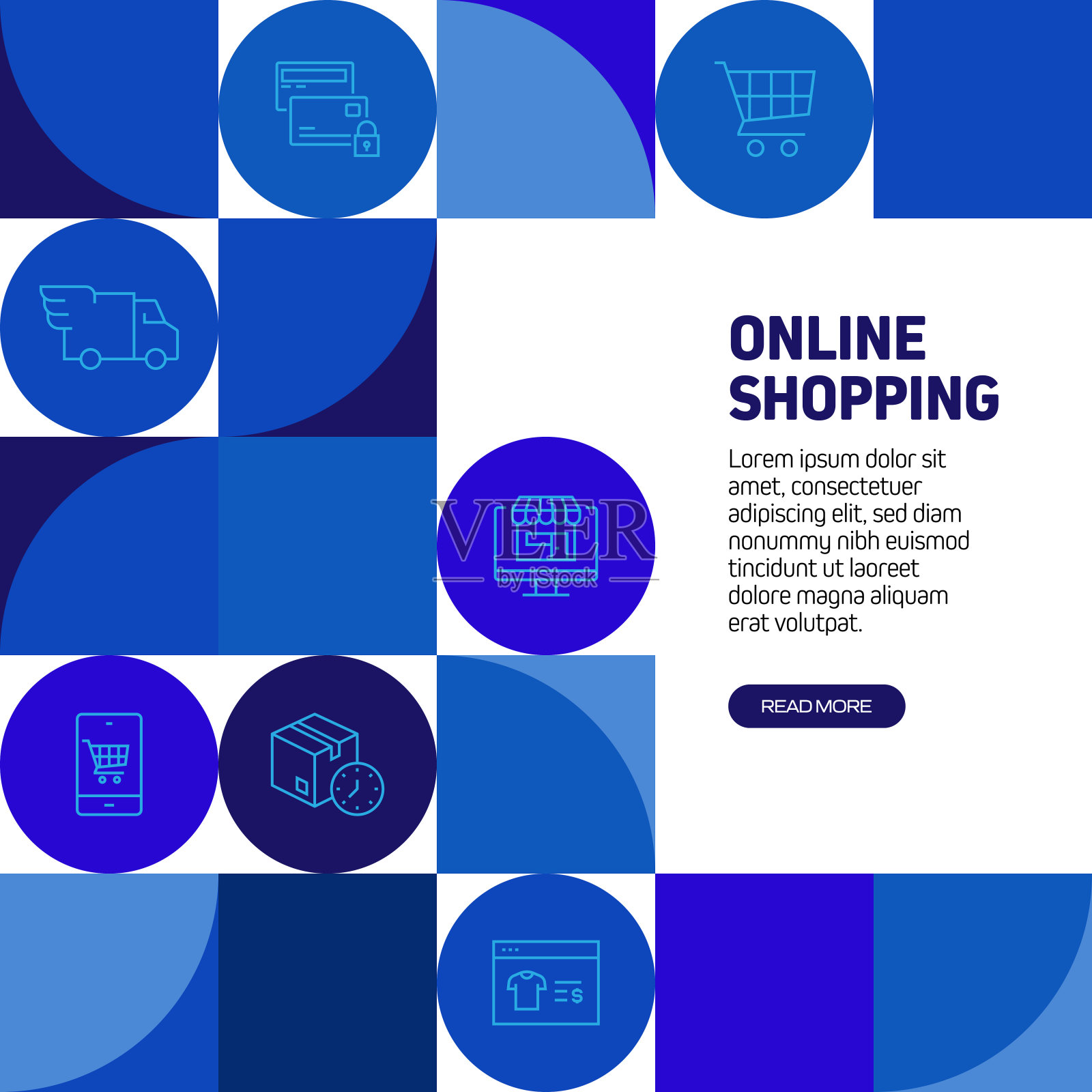 网上购物概念矢量插图插画图片素材