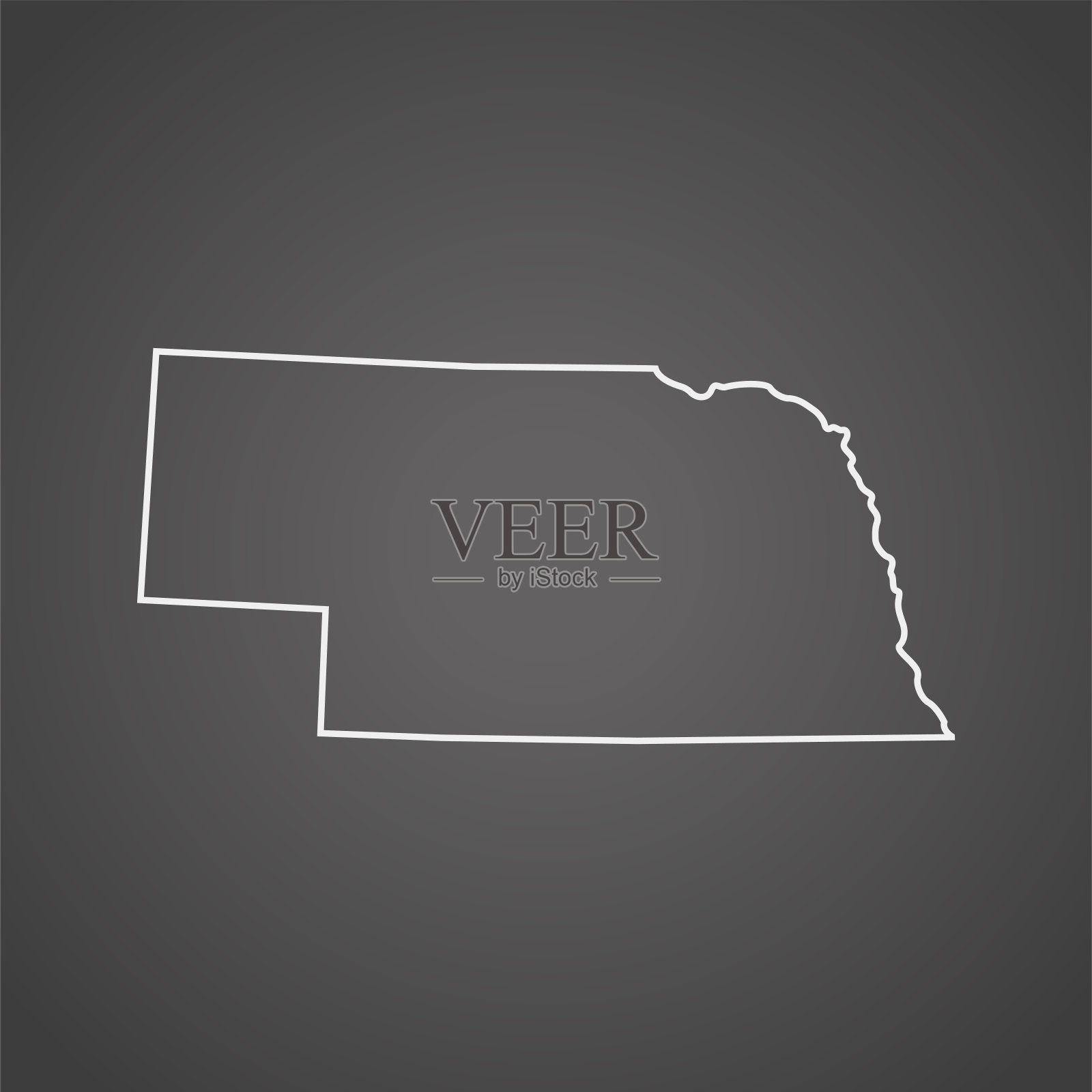 内布拉斯加州地图插画图片素材