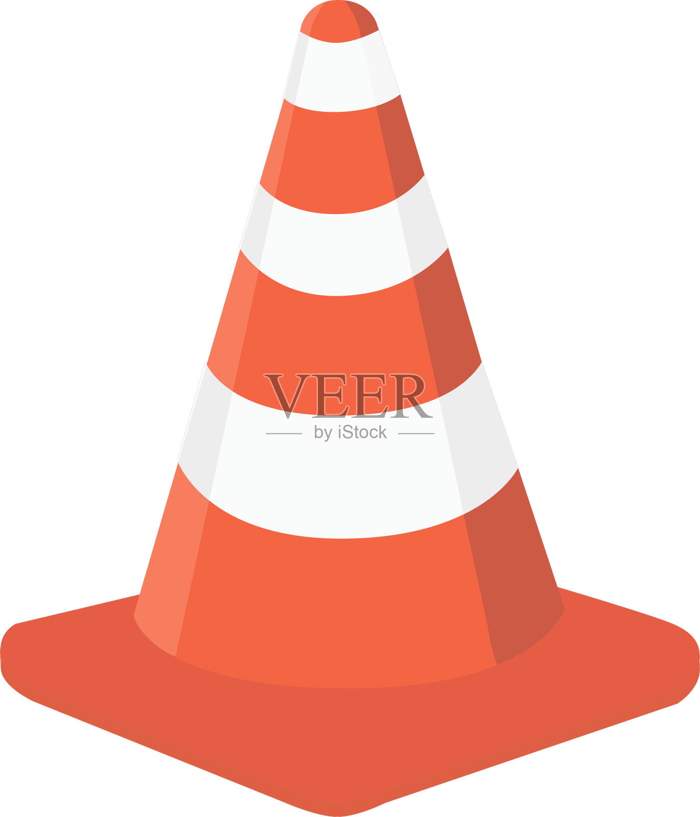 交通锥图标孤立在白色设计元素图片