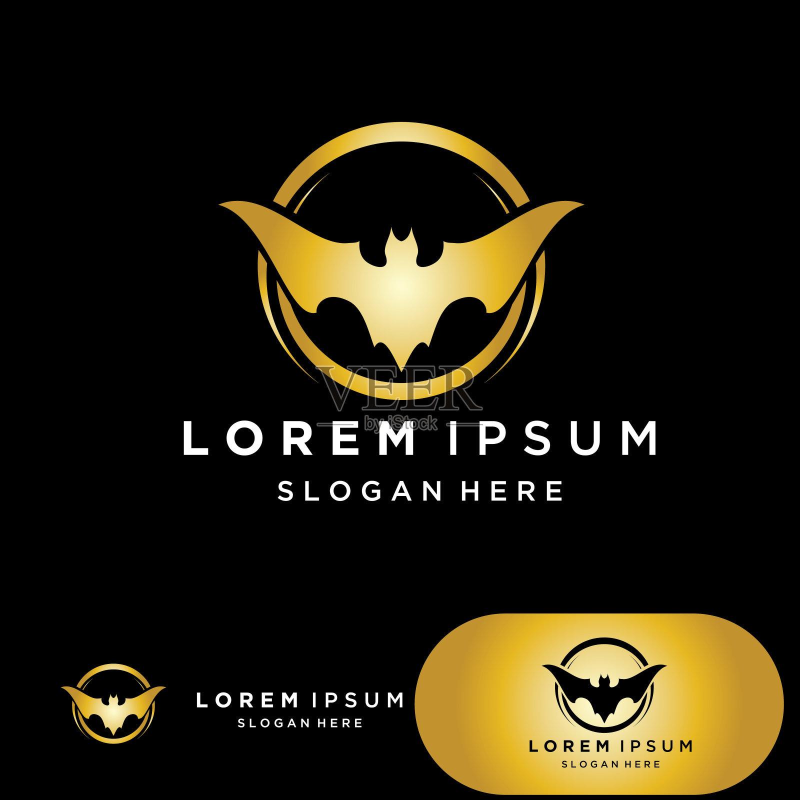 蝙蝠金矢量图标标志模板插图设计插画图片素材
