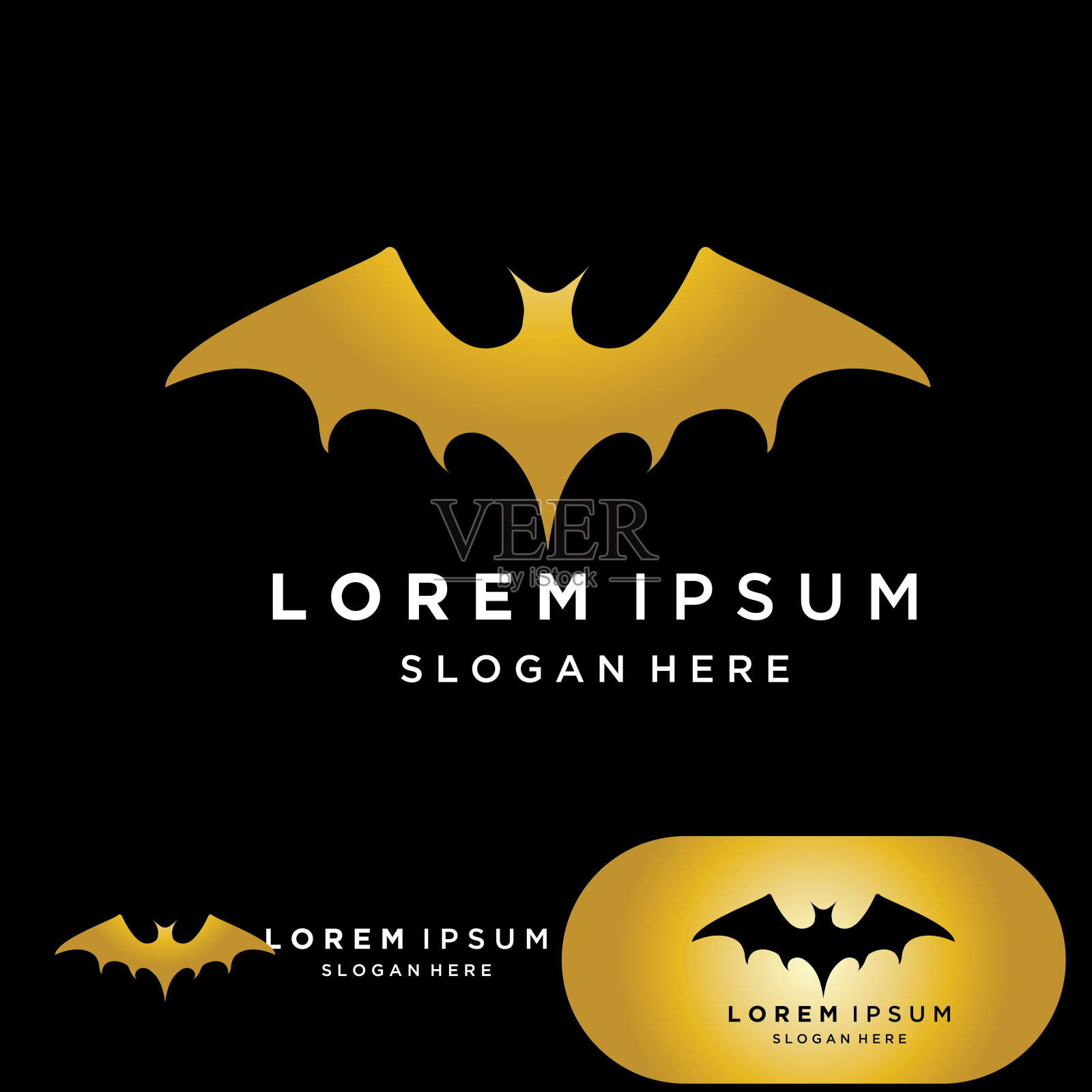 蝙蝠金矢量图标标志模板插图设计插画图片素材