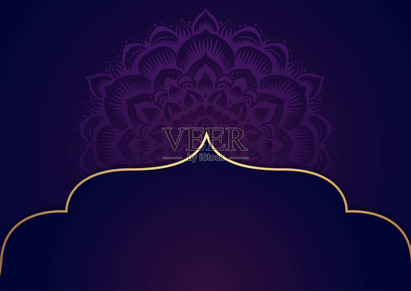 装饰曼陀罗背景与优雅的框架插画图片素材