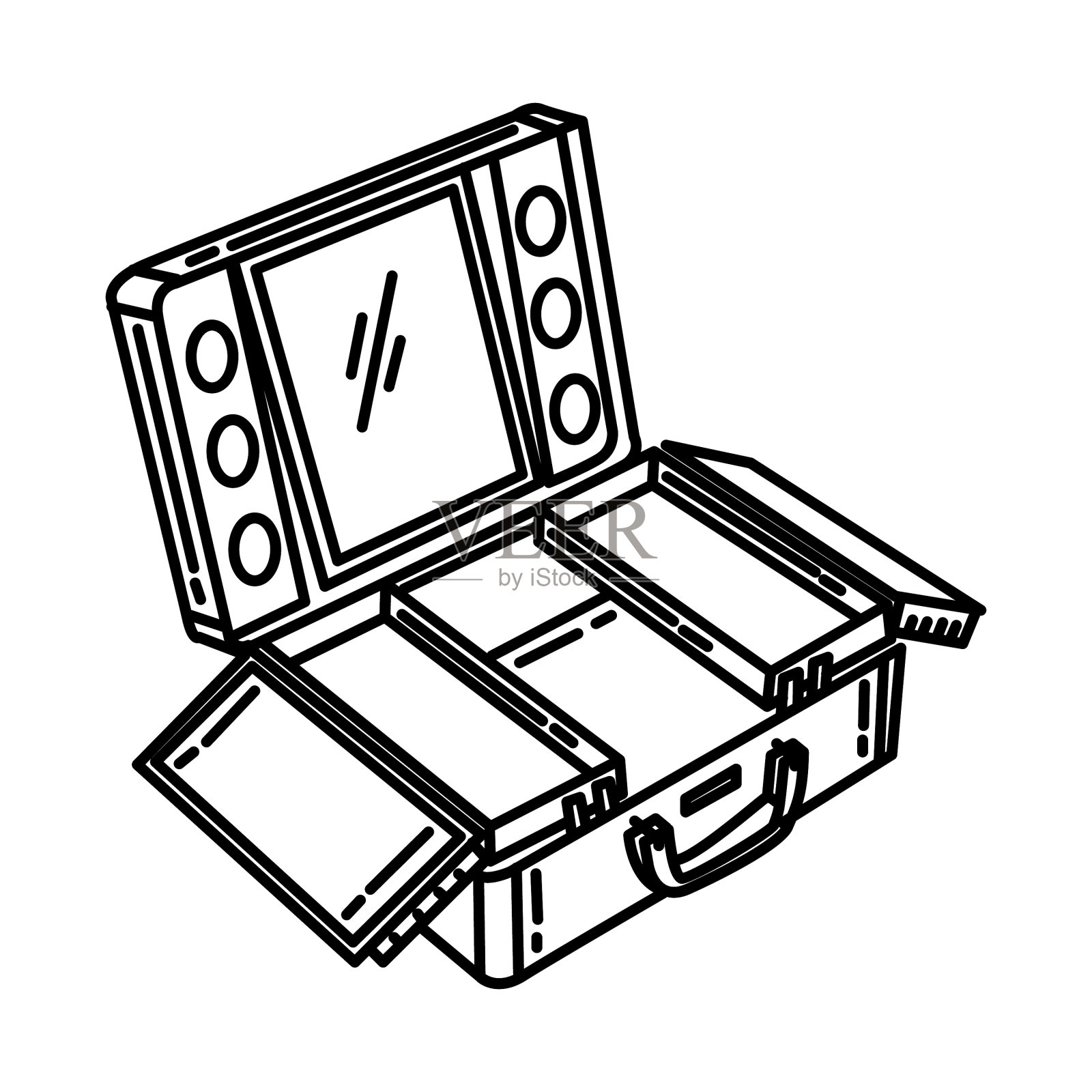 化妆包图标涂鸦手绘或轮廓图标插画图片素材