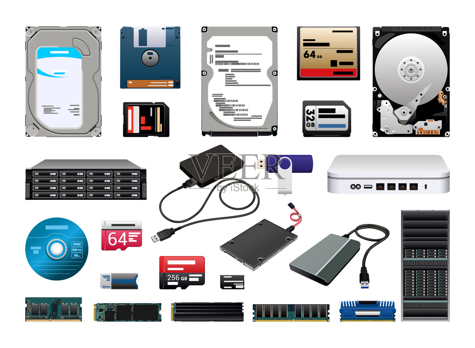 个人电脑组件插画图片素材