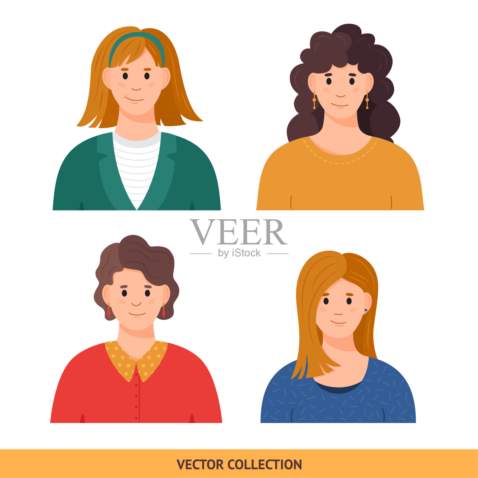 各种女性肖像插画图片素材