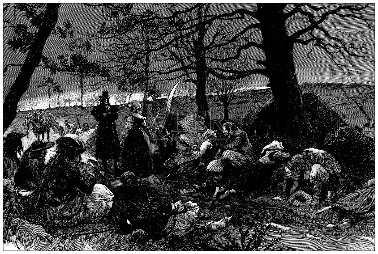 古董插图:小说,复仇者插画图片素材