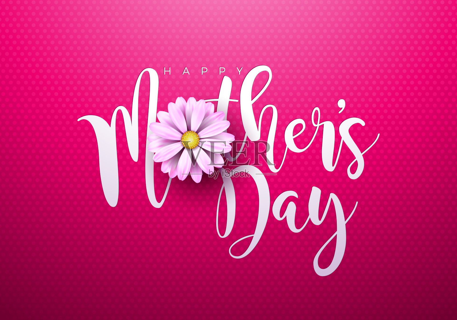 快乐母亲节贺卡设计与春天的花和字体的信在粉红色的背景。采购产品矢量庆祝插图模板旗帜,传单,邀请,小册子,海报。插画图片素材