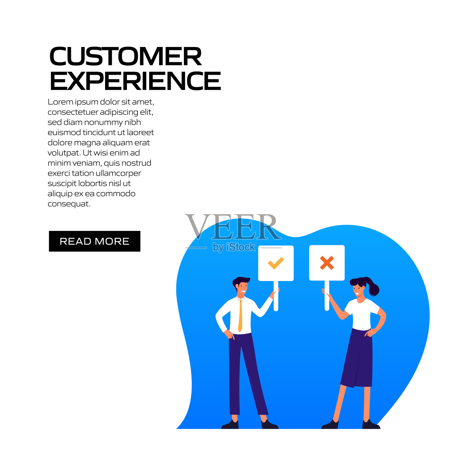 客户体验概念矢量插图网站横幅,广告和营销材料,在线广告,社交媒体营销等。插画图片素材