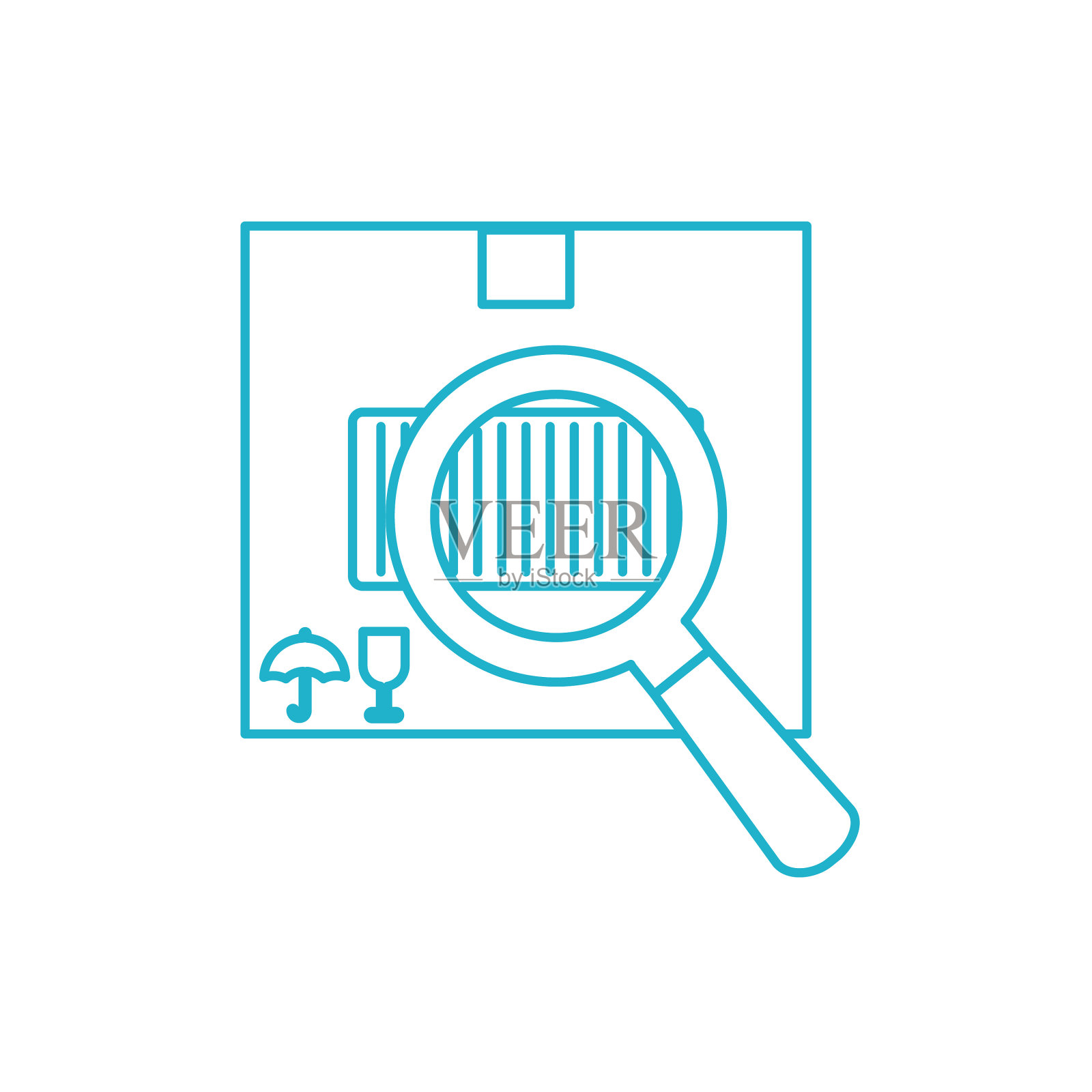 物流配送和运输细线图标插画图片素材