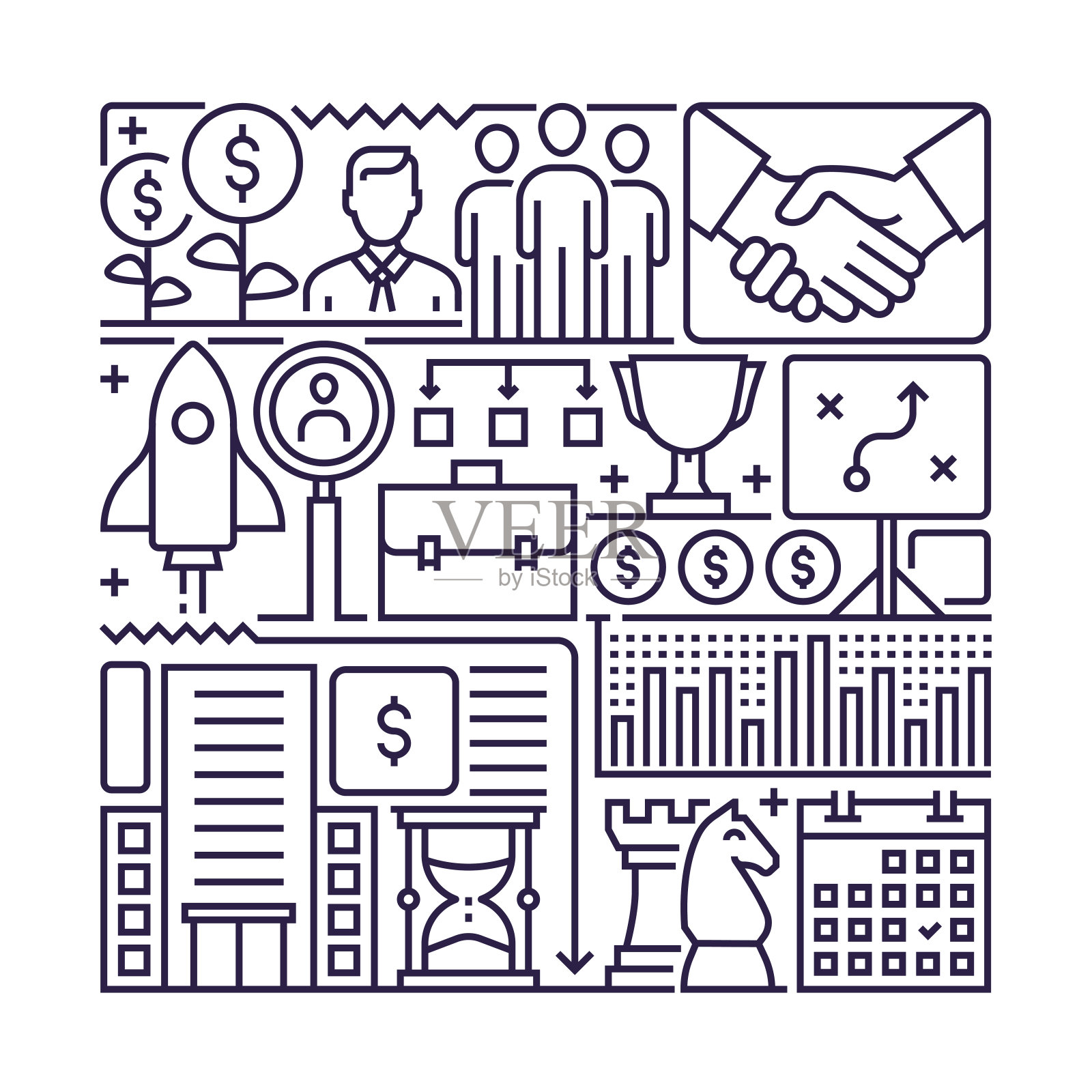 商业细线系列插画图片素材