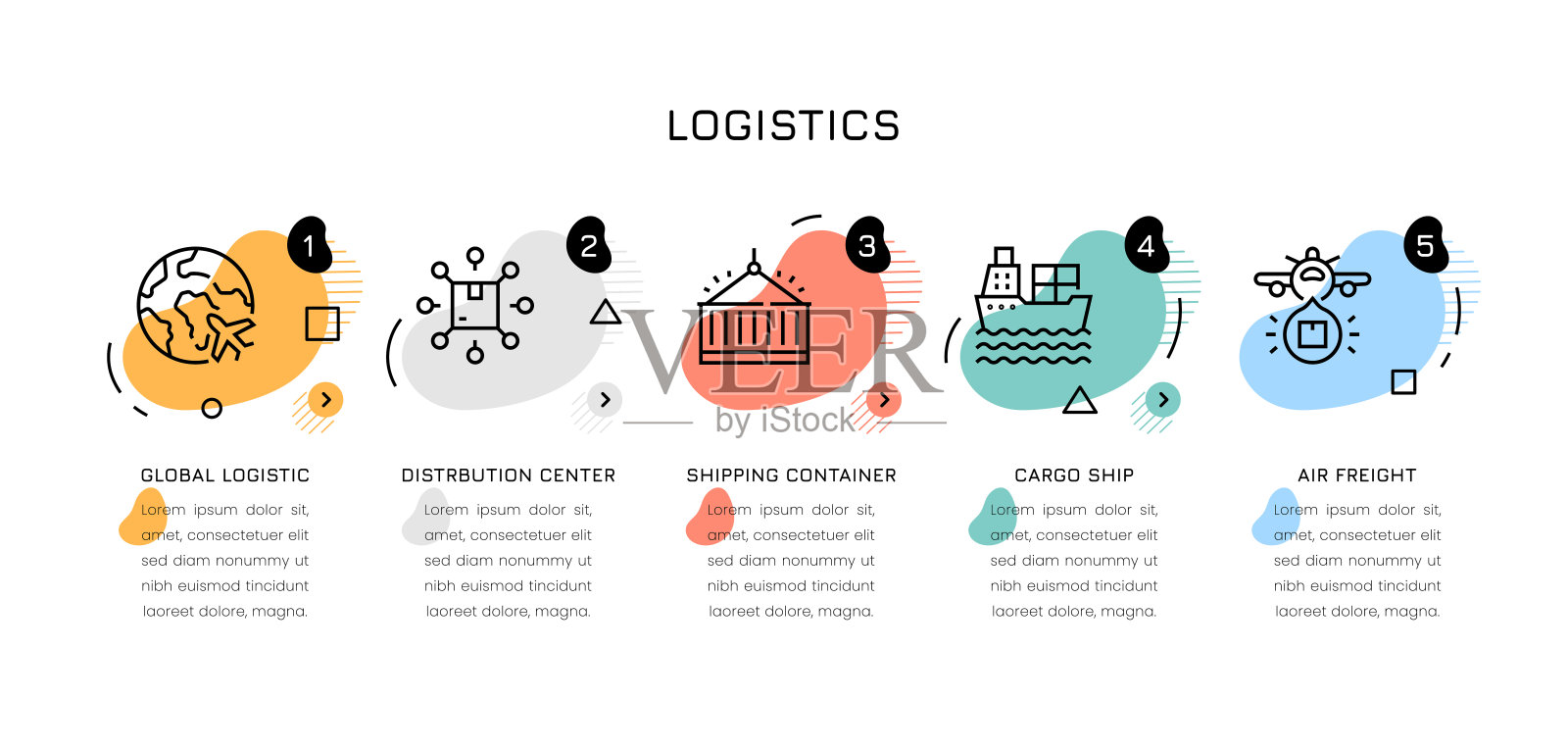 物流信息的概念插画图片素材