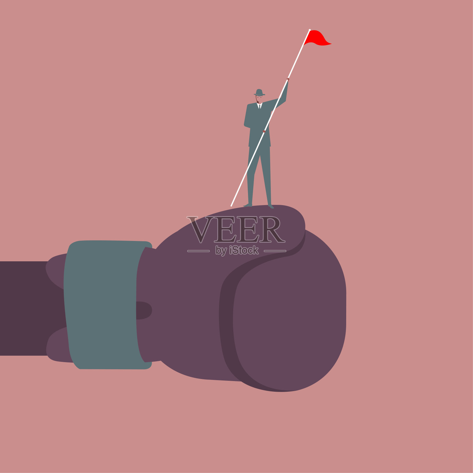 一个商人占据了拳头。插画图片素材