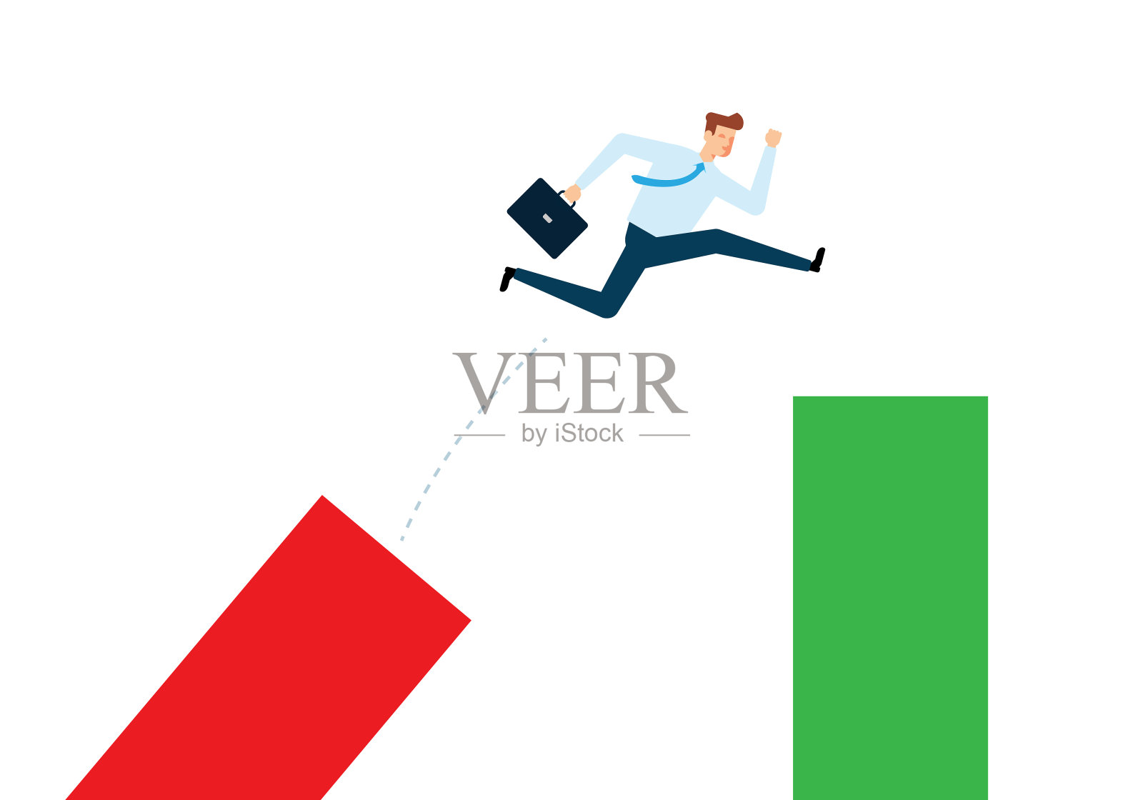 跨越鸿沟插画图片素材