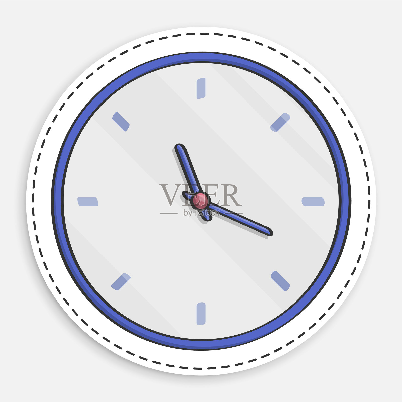 卡通图标涂鸦挂钟机械插画图片素材