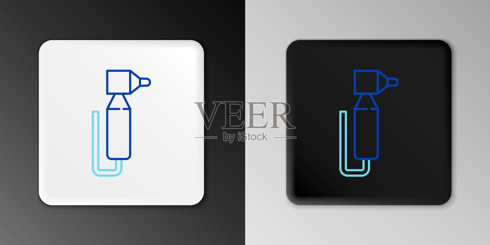 线齿钻图标隔离在灰色背景图标素材