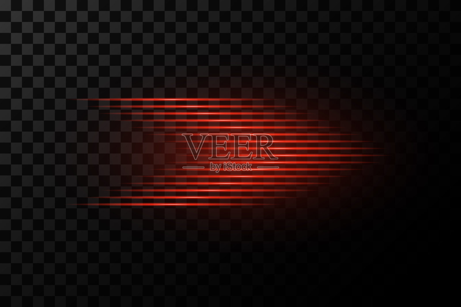 红色的光矢量插图,黑色背景上的光效果。插画图片素材