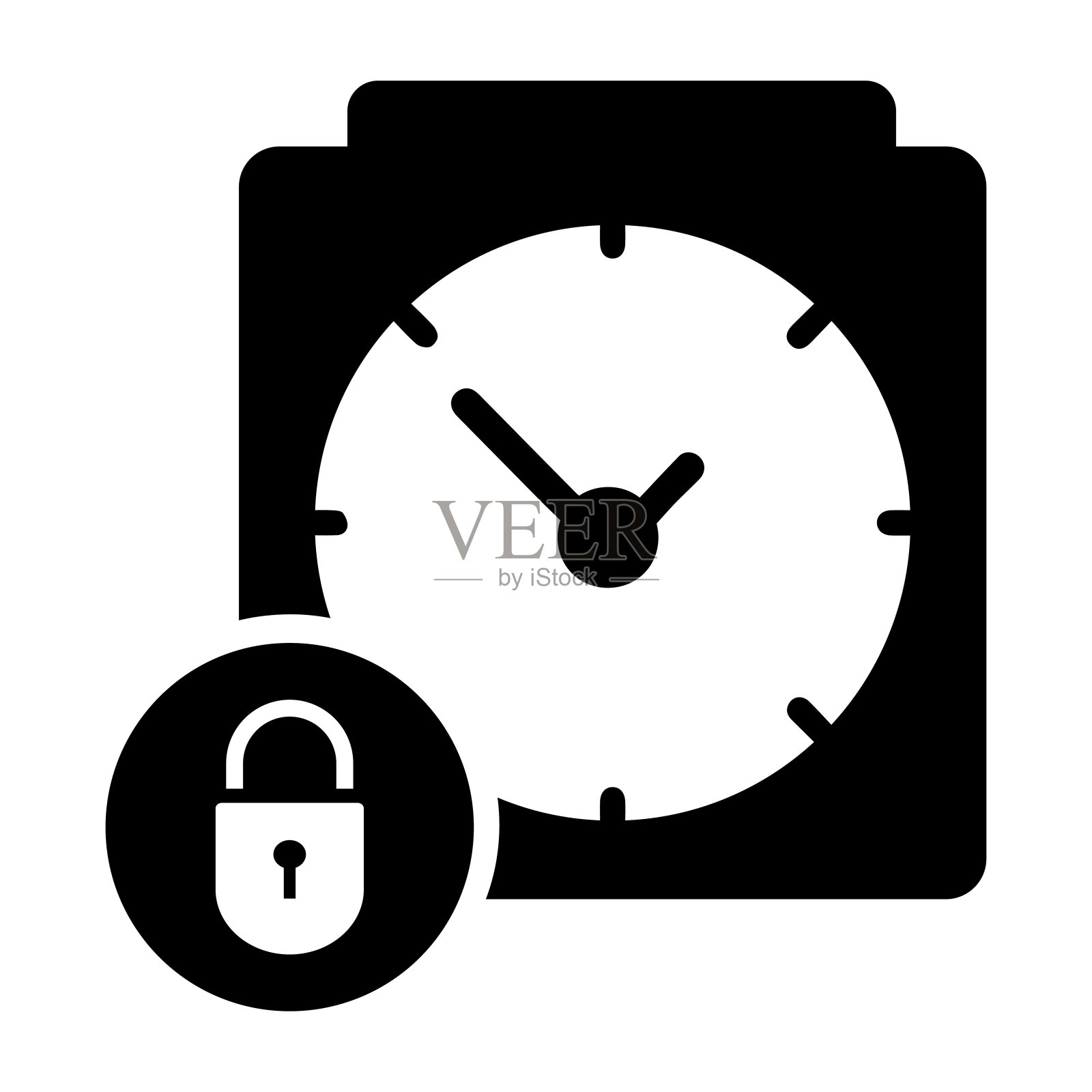 时间安全,延时,锁定图标插画图片素材