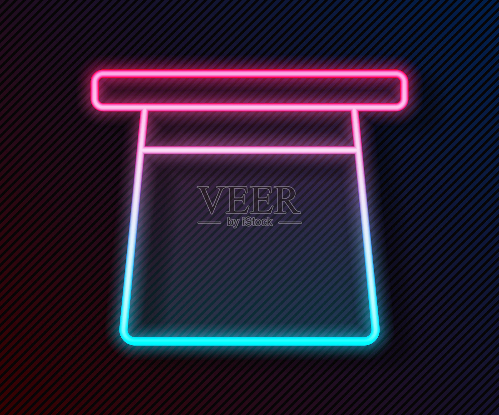 发光的霓虹线魔术帽图标孤立的黑色背景。魔术。神秘娱乐概念。向量插画图片素材