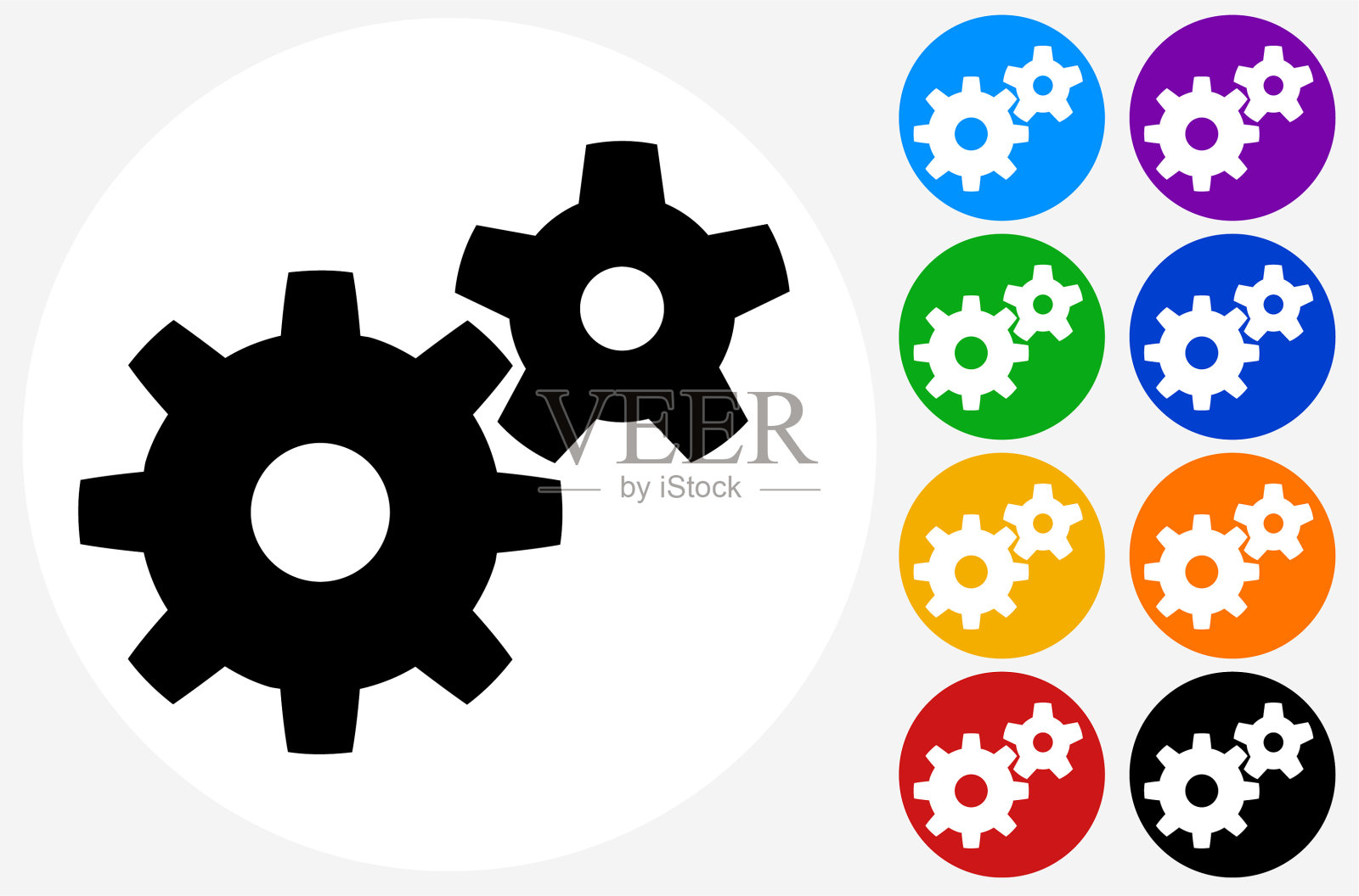 旋转的齿轮图标插画图片素材